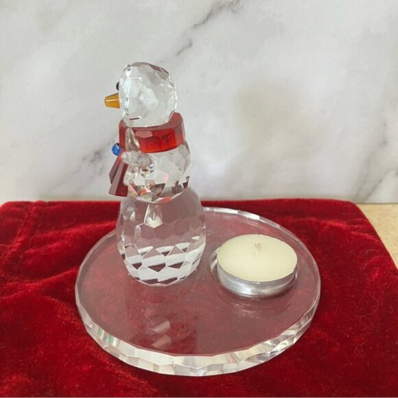 PartyLite Sparkle Colored Crystal Winter Snowman Tealight Holder Retired - Picture 4 of 9